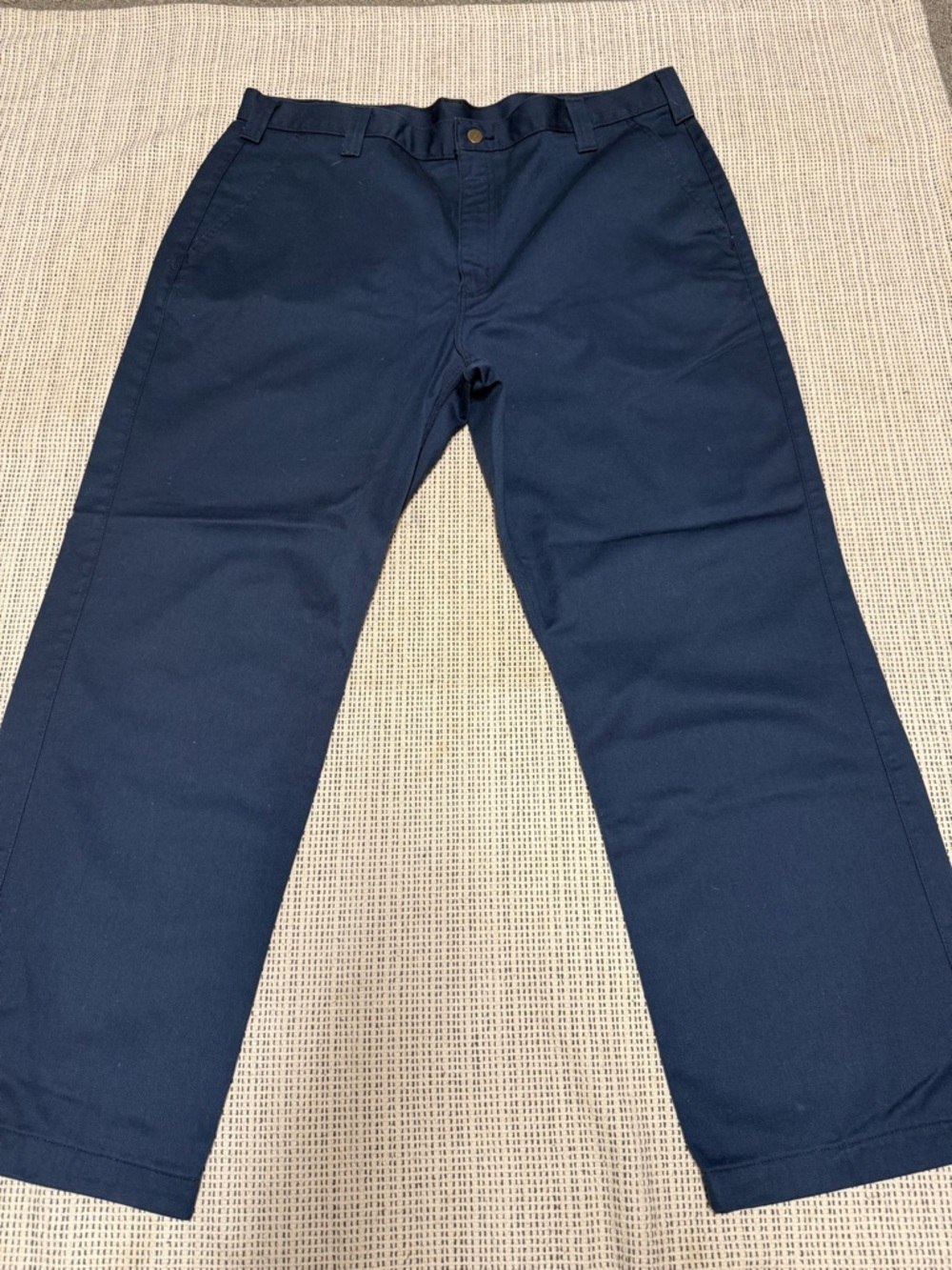 2 Men’s Carhartt Blue Twill Relaxed Straight Fit Work Pants - Picture 3 of 6